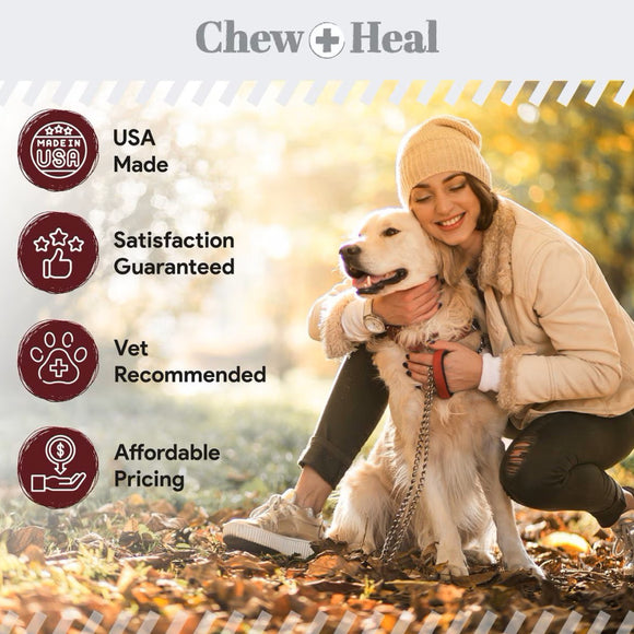 Chew + Heal Stop the Poo Chew Coprophagia Supplement for Dogs- Savory Lamb Flavor (120 Count)