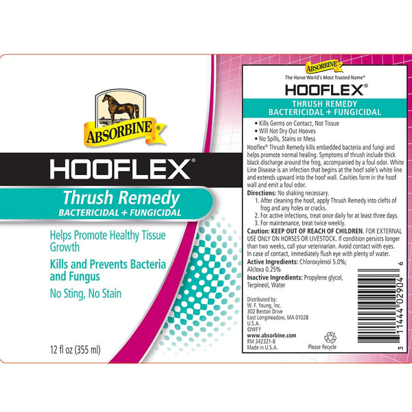 Absorbine Hooflex Bactericidal & Fungicidal Thrush Remedy For Horses (12 oz)