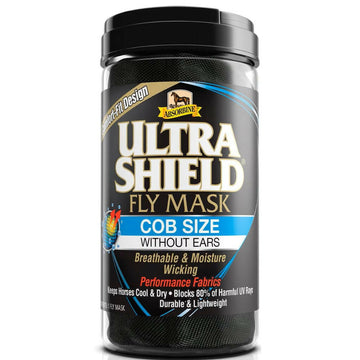UltraShield is a horse fly mask that comes in three different sizes and is available with and without ears