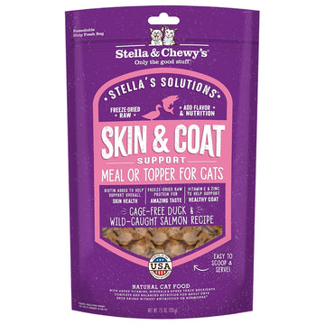Stella & Chewy's Stella's Solutions Skin & Coat Support Duck & Salmon Freeze-Dried Meal Topper for Cats (7.5 oz)