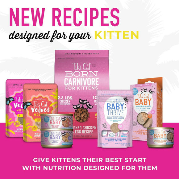 Tiki Cat Baby Thrive Chicken & Chicken Liver Grain-Free Wet Food Supplement for Kittens (0.28 oz x 20 pouches)