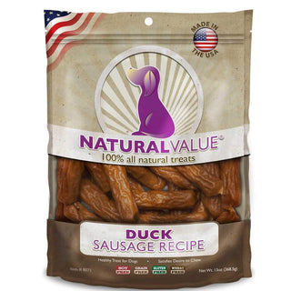 Loving Pets Natural Value Duck Sausages Dog Jerky Treats (13 oz)