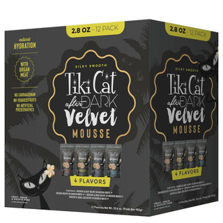 Tiki Cat After Dark Mousse Velvet Grain-Free Wet Food For Cats- Variety Pack (2.8 oz x 12 pouches)