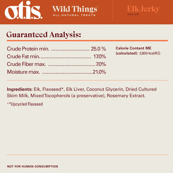 OTIS Wild Things Elk Jerky Treats for Dogs (4 oz)