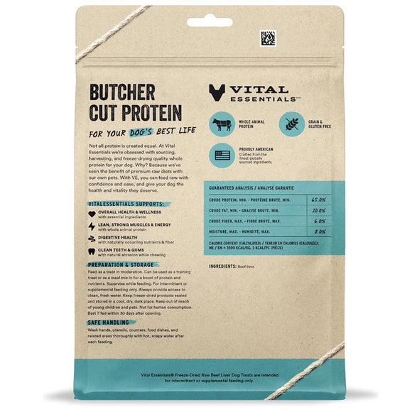 Vital Essentials Freeze-Dried Raw Beef Liver Treats For Dogs