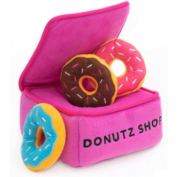 Zippy Paws Burrow Donutz Box Interactive Colorful Squeaky Toy For Dog (Medium)