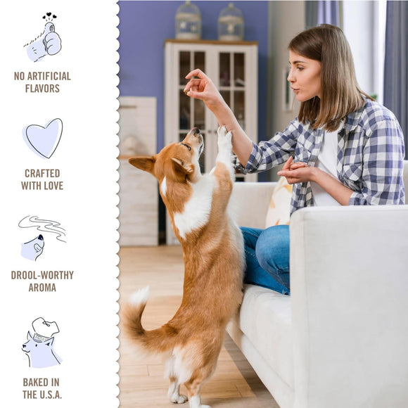 Three Dog Bakery Lick'n Crunch Vanilla & Peanut Butter Cookie Dog Treats (13-oz)