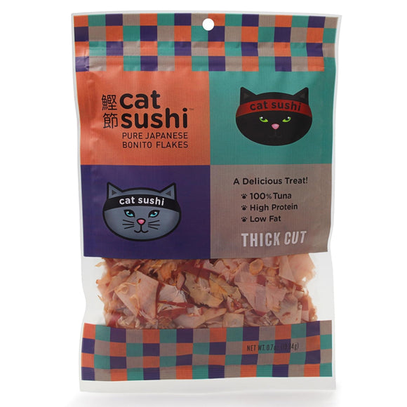 Cat Sushi THICK CUT Pure Japanese Bonito Flakes Treats for Cats (0.7 oz)
