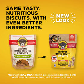Brutus Broth Bone Broth Biscuits Chicken Recipe Dog Treats (8 oz)
