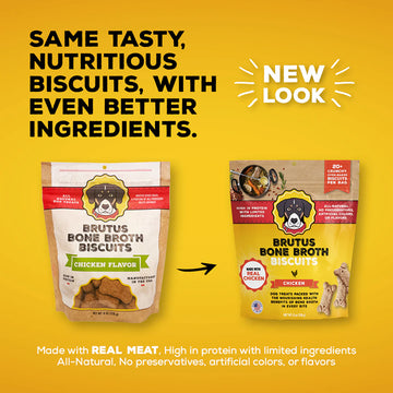 Brutus Broth Bone Broth Biscuits Chicken Recipe Dog Treats (8 oz)