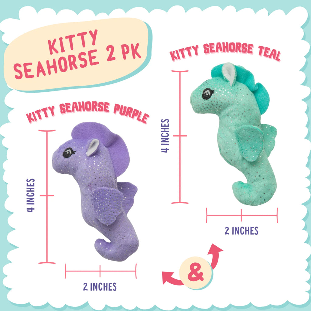 Snugarooz Kitty Seahorse with Catnip Cat Toy (2 Pack)