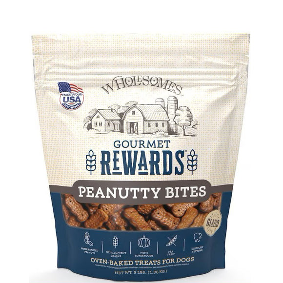 Wholesomes Gourmet Rewards Peanutty Bites Biscuit Dog Treats