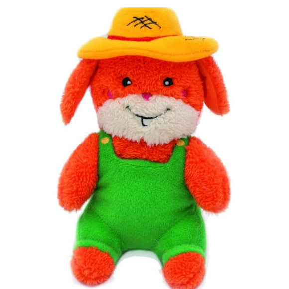 Zippy Paws Cheeky Chumz Squeaker Garrett the Gardener Plush Toy For Dog (Medium)