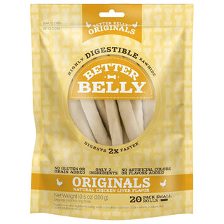 Better Belly Rawhide Chicken Liver Flavor Rolls Dog Treats