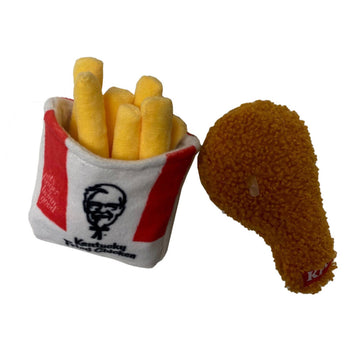 Spot KFC Fries & Drumette Plush Dog Toy (2 pack)