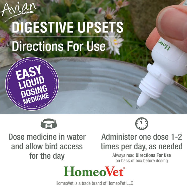 HomeoPet Avian Digestive Upsets For Poultry & Pet Birds (15 ml)