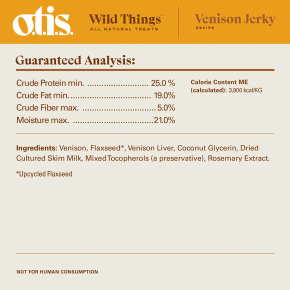 OTIS Wild Things Venison Jerky Treats for Dogs (4 oz)