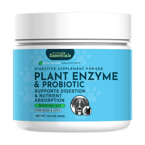 Animal Essentials Plant Enzyme & Probiotic Digestive Supplement Powder for Dogs & Cats