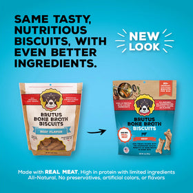Brutus Broth Bone Broth Biscuits Beef Recipe Dog Treats (8 oz)