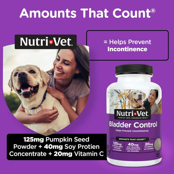 Nutri-Vet Bladder Control Supplement for Dogs to Help Prevent Incontinence (90 chewable tablets)