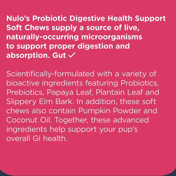 Nulo Functional Probiotic Soft Chew Supplements for Dogs (90 chews)