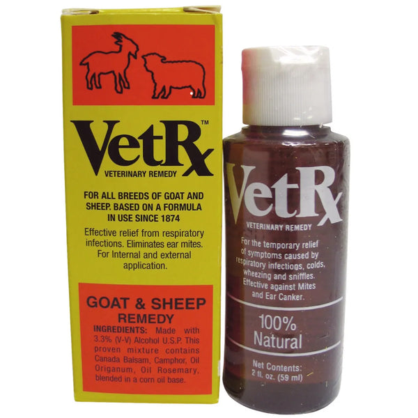 Vet Rx Veterinary Remedy for Respiratory Infections & Ear Mites in Goat & Sheep (2 oz)