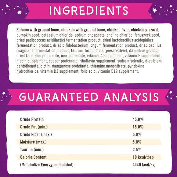 Stella & Chewy's Marie’s Magical Dinner Dust Wild Caught Salmon & Cage Free Chicken Recipe Freeze-Dried Cat Food Topper (7 oz)