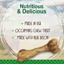 Nylabone Healthy Edibles WILD Natural Long-Lasting Bison Flavor Bone Chew Treats for Dogs