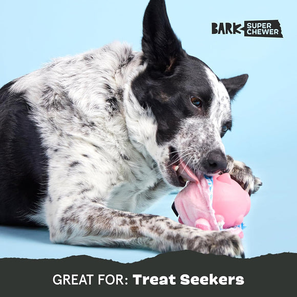 BARK Super Chewer Hambone 2-in-1 Plush Exterior with Tough Center Treat Dispensing Dog Chew Toy
