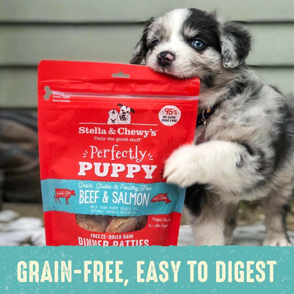 Stella & Chewy's Perfectly Beef & Salmon Dinner Patties Freeze-Dried Raw Food For Puppies (5.5 oz)