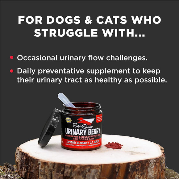 Super Snouts Urinary Berry Cranberry & Blueberry Bladder + U.T. Supplement for Dogs & Cats (2.6 oz)