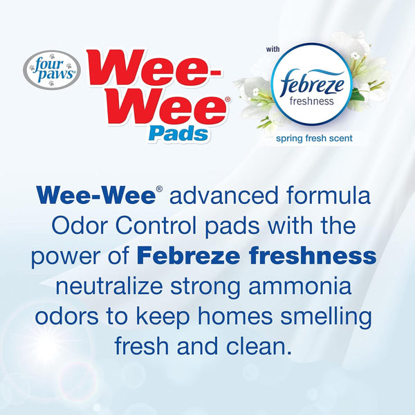 Four Paws Wee-Wee Odor Control Dog Training Pads with Febreze Freshness- 22x23"