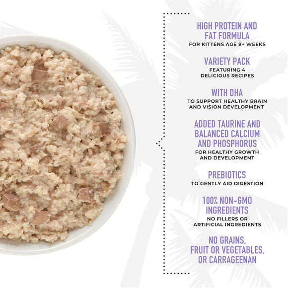 Tiki Cat Baby Shreds Grain-Free Wet Food For Cats-Variety Pack (2.4 oz x 12 cans)