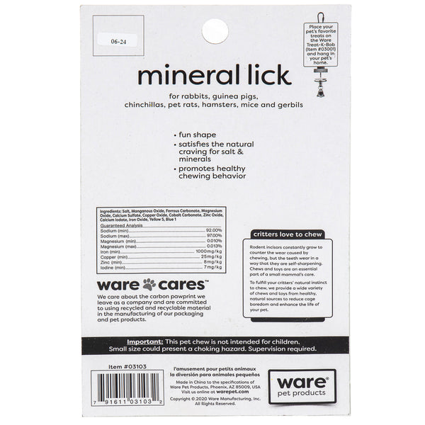 Ware Apple Trace Mineral Lick with Holder for Small Animals