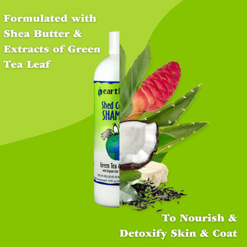 Earthbath Shed Control Shampoo Green Tea Scent with Awapuhi For Dogs & Cats (16 Oz)