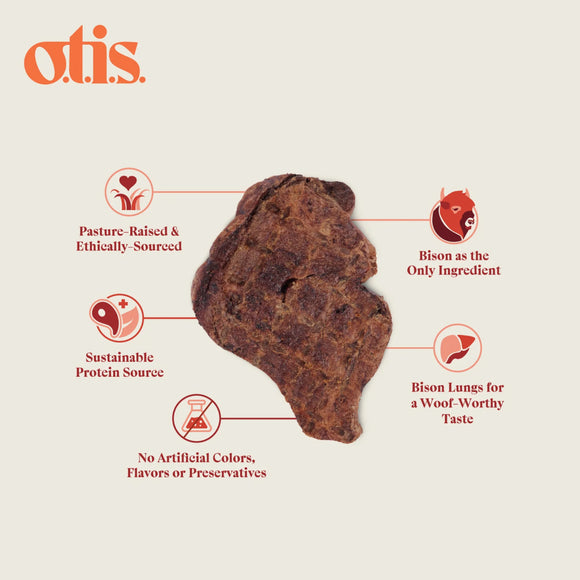 OTIS Wild Things Bison Lung Filets Treats for Dogs (4 oz)