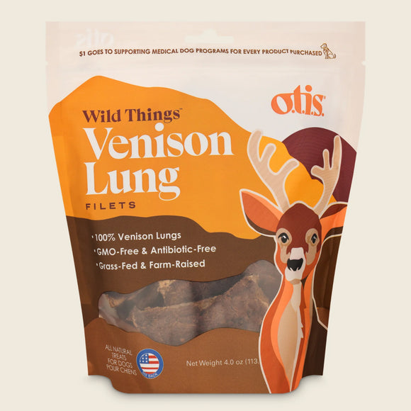 OTIS Wild Things Venison Lung Filets Treats for Dogs (4 oz)