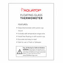 Aquatop Floating Glass Aquarium Thermometer with Suction Cup Mount