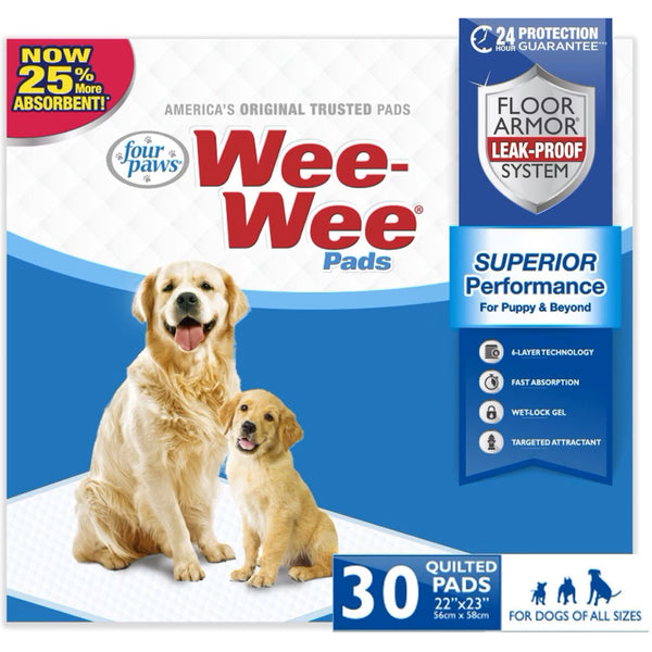 Four Paws Wee-Wee Superior Performance Standard Dog Pee Pads - 22"x23" inch