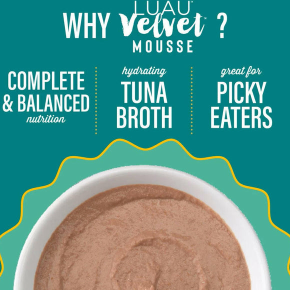 Tiki Cat Velvet Mousse Tuna & Chicken Grain Free Food For Cats (2.8 oz x 12 pouches)