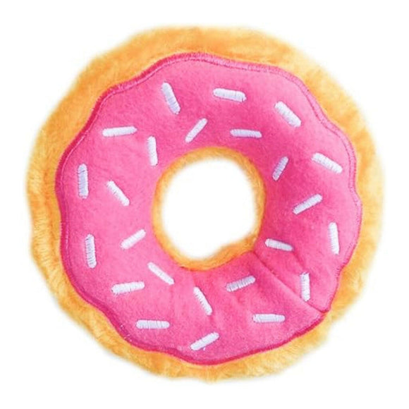 Zippy Paws Junior Donutz Strawberry Squeaky Plush Toy Dog (Small)