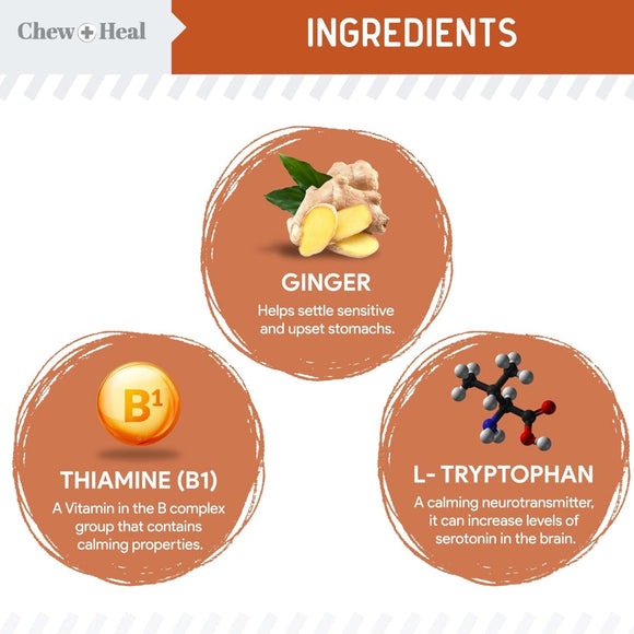 Chew + Heal Anxiety + Stress Calming Treats for Dogs 