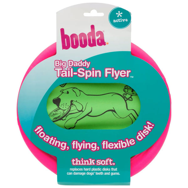 Booda Tail-Spin Flyer Soft Bite Frisbee Toy For Dogs- Color Varies