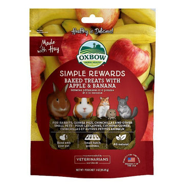 Oxbow Simple Rewards - Baked Small Animal Treats with Apple & Banana (3 oz)