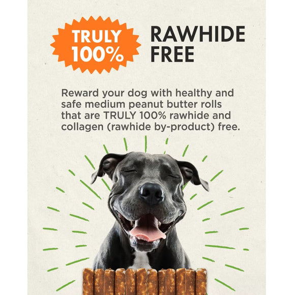 Canine Naturals Hide Free Peanut Butter Flavor Rolls Dog Treats (2 Medium Rolls)