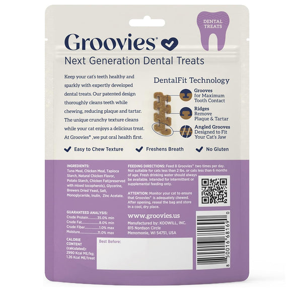 Groovies Tuna Flavor Dental Treats for Cats (7.05 oz)