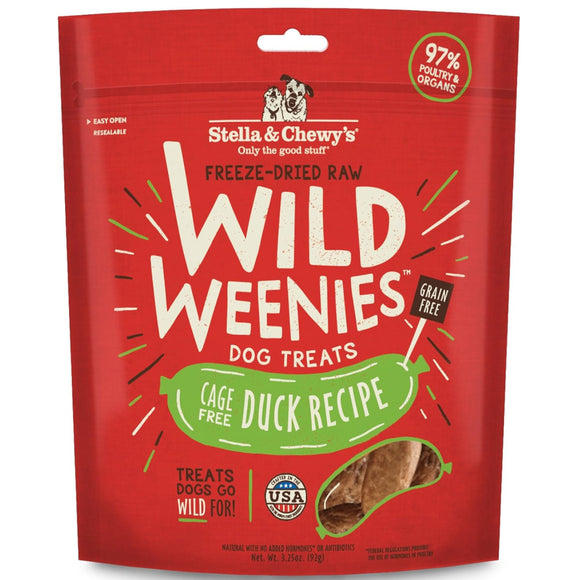 Stella & Chewy's Duck Wild Weenies Freeze-Dried Raw Dog Treats (3.25 oz)