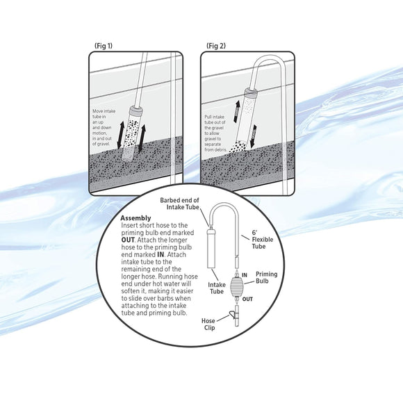 Aqueon Aquarium Siphon Vacuum Gravel Cleaner- Large 10"