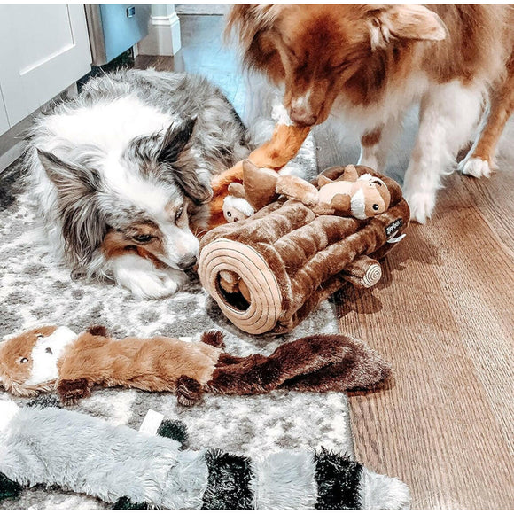 Zippy Paws Burrow Chipmunks 'n Log - Interactive Log Toy For Dog