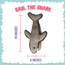 Snugarooz Saul the Shark with Rubber Spikey Ball Toy For Dogs (19")